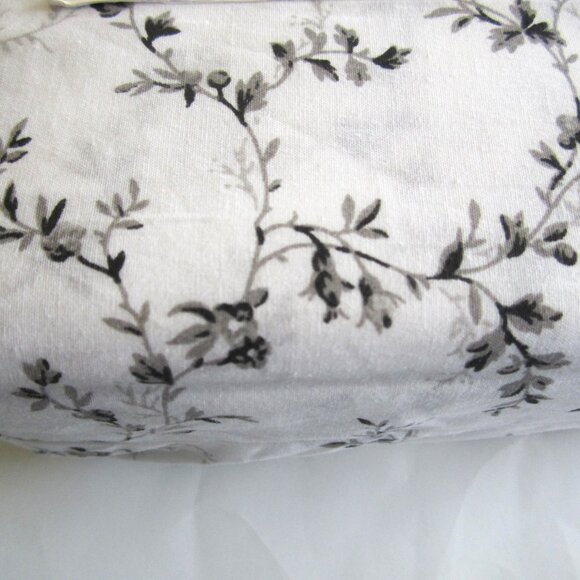 Laura Ashley Cotton Percale Black Grey Floral Flowers Full Sheet Set - Picture 4 of 7